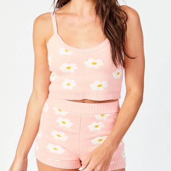 Altar’d State Pink Daisy Knit Shorts - Picture 8 of 8